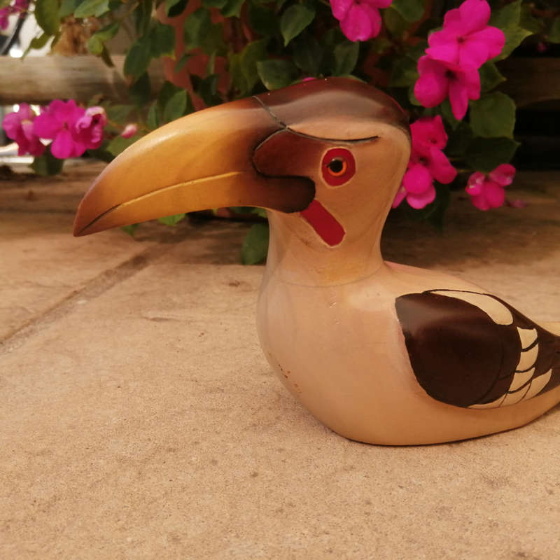 African Carvers of Knysna carved and hand painted Yellow Hornbill Ltd Bird 24/3000