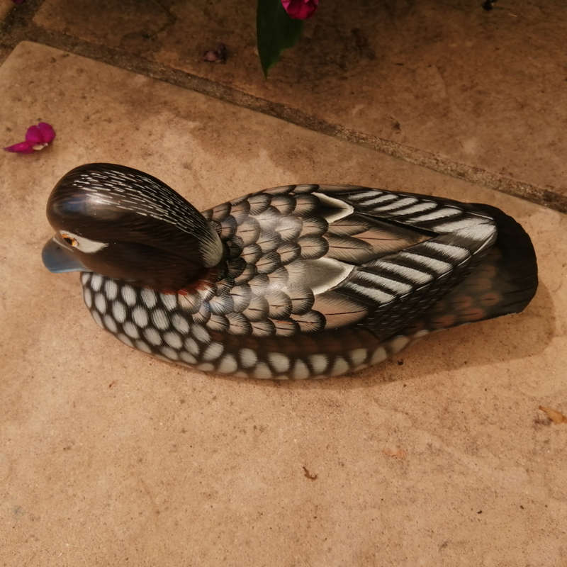 Wooden Hand carved Duck Swimming