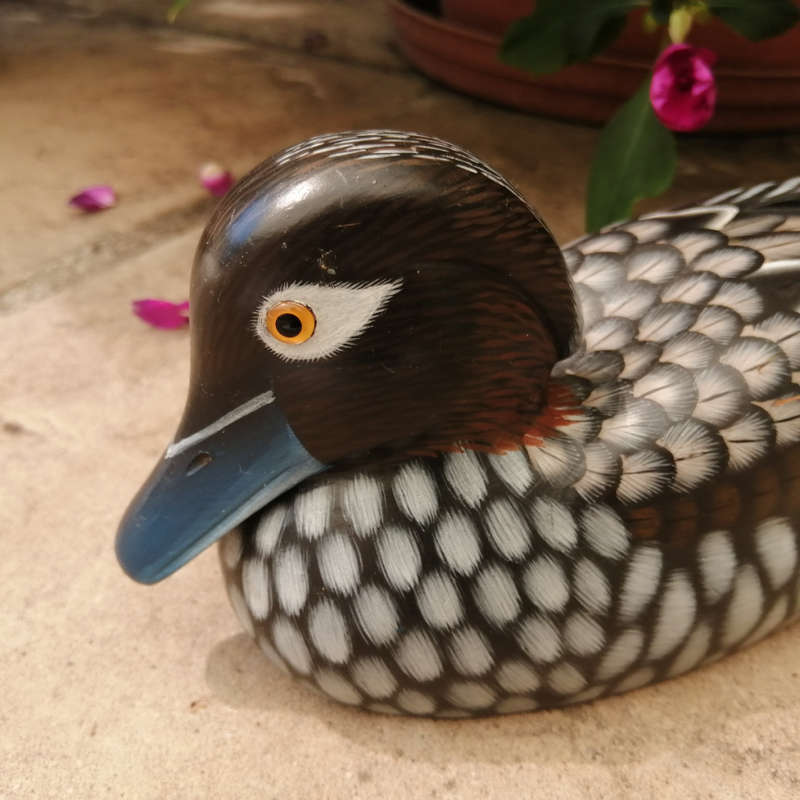 Wooden Hand carved Duck Swimming