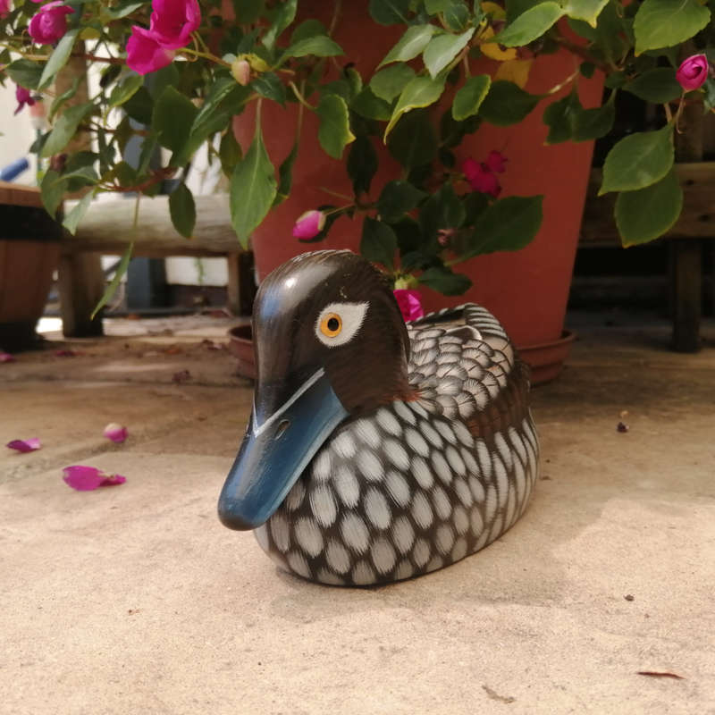 Wooden Hand carved Duck Swimming