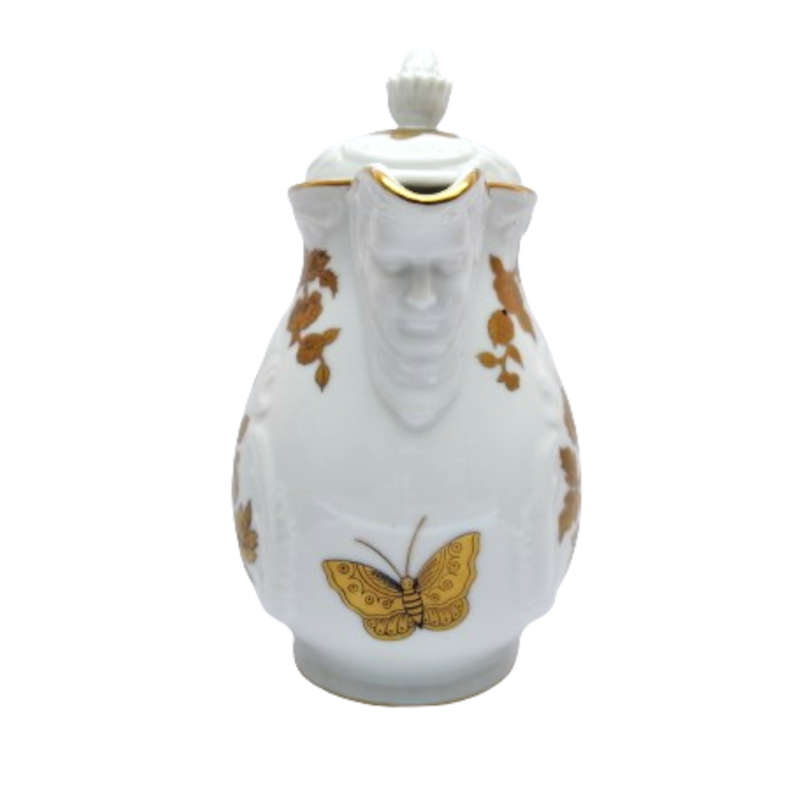 Estee Lauder Ice Palace Porcelain Teapot Pitcher white and gold
