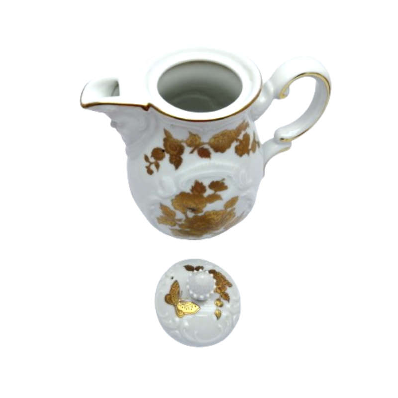 Estee Lauder Ice Palace Porcelain Teapot Pitcher white and gold