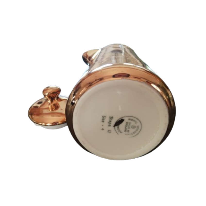 Royal Worcester Bachelor Tea Pot in gold lustre fireproof porcelain