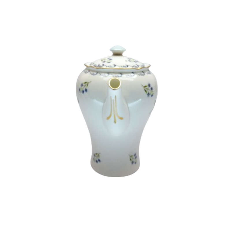 Shelley Coffee Pot white with blue flowers Blue Rock
