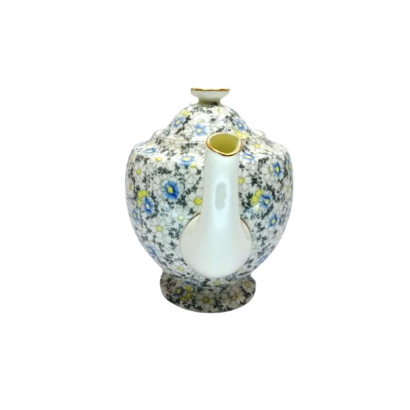 Royal Doulton bone china Blue and Yellow Art Deco Daisy Chintz  Teapot