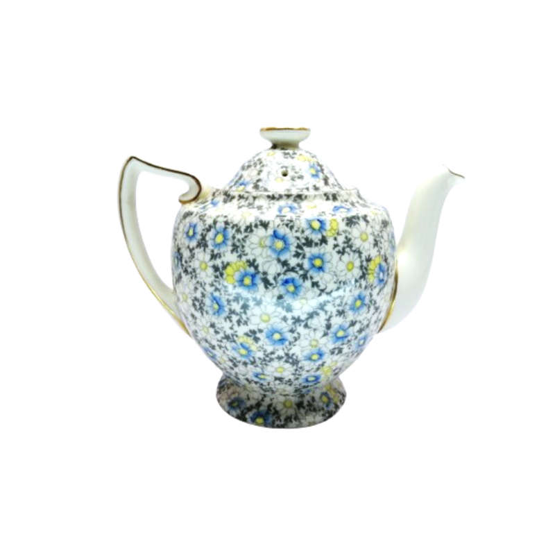 Royal Doulton bone china Blue and Yellow Art Deco Daisy Chintz  Teapot