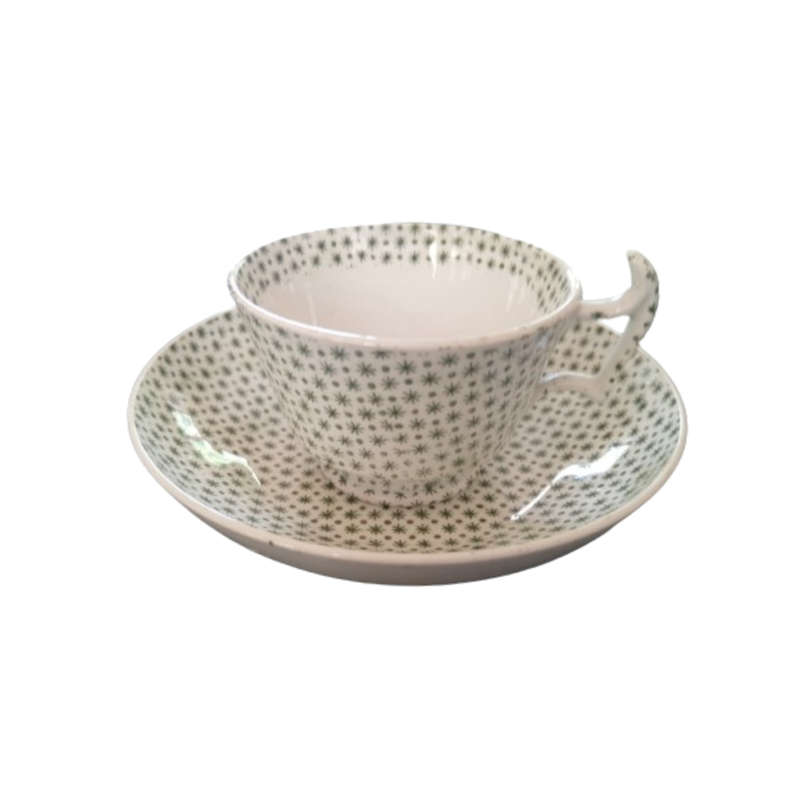 Copland & Garrett Green Stars Cup and Saucer Duo Set
