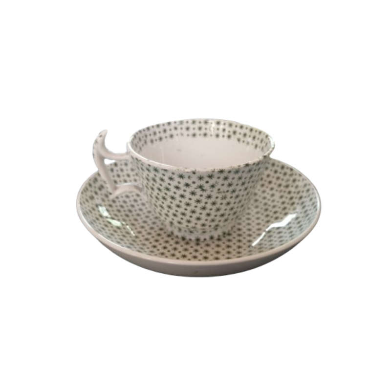 Copland & Garrett Green Stars Cup and Saucer Duo Set