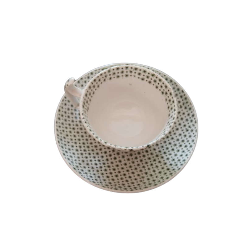 Copland & Garrett Green Stars Cup and Saucer Duo Set