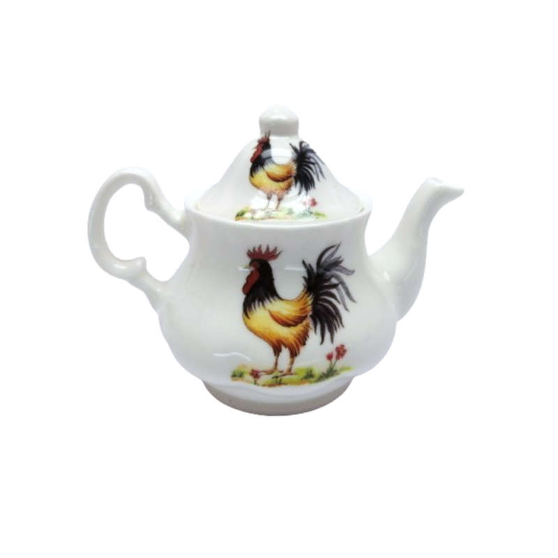 English Miniature Tea Pot with Cockerel Design