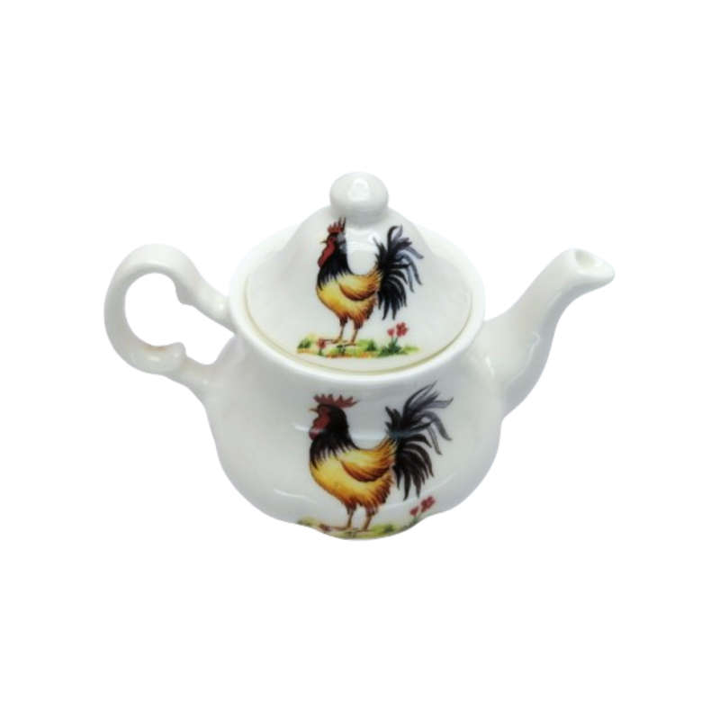 English Miniature Tea Pot with Cockerel Design