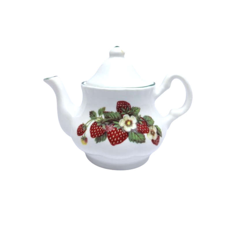 G.L.M. Staffordshire  Miniature Tea Pot with Strawberry Design