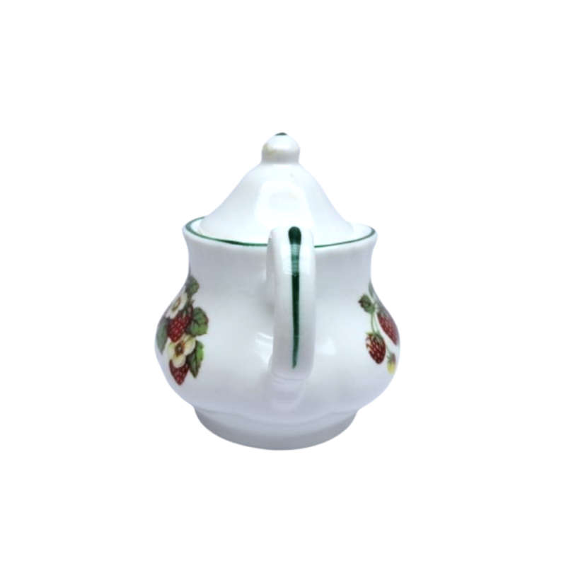 G.L.M. Staffordshire  Miniature Tea Pot with Strawberry Design