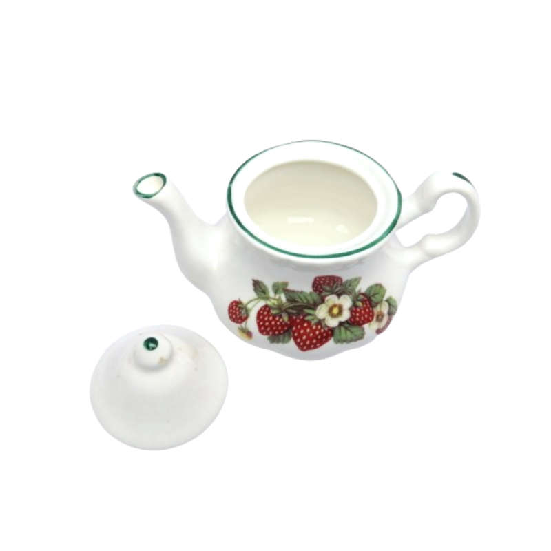 G.L.M. Staffordshire  Miniature Tea Pot with Strawberry Design