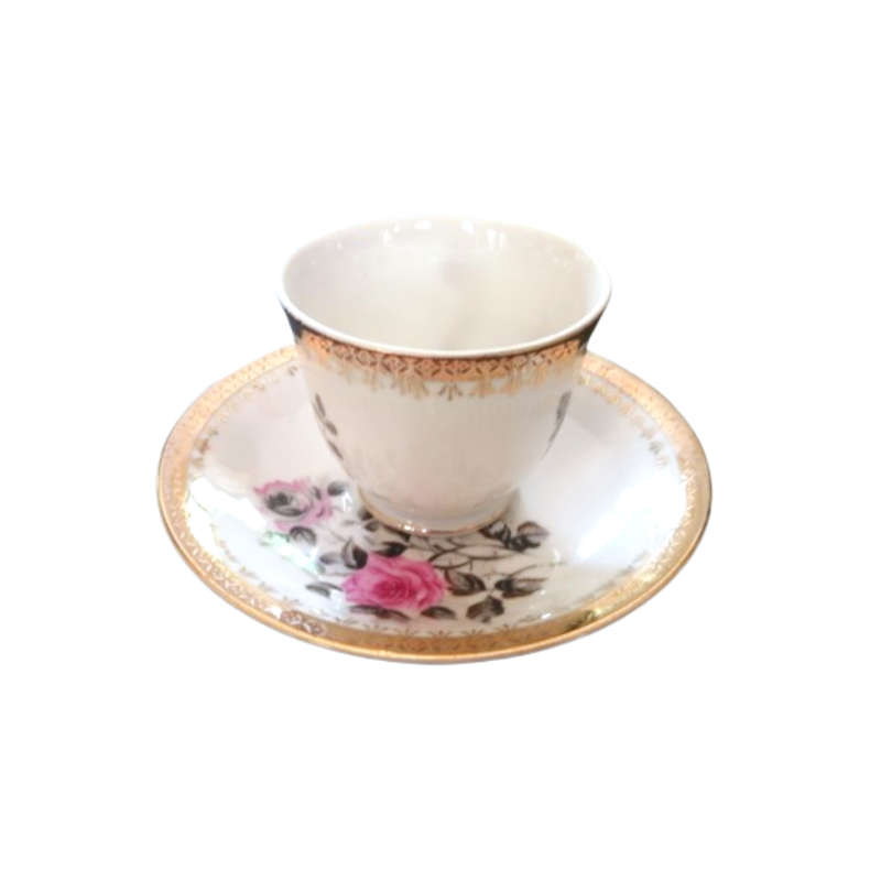 English Fine Bone China Rose Cup and Saucer Duo