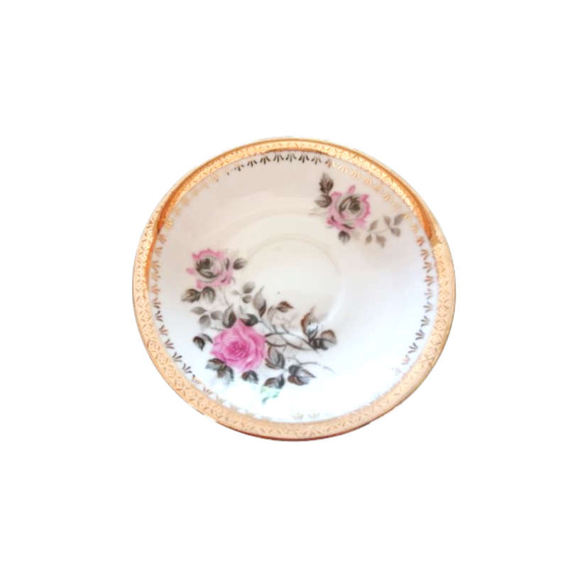 English Fine Bone China Rose Cup and Saucer Duo