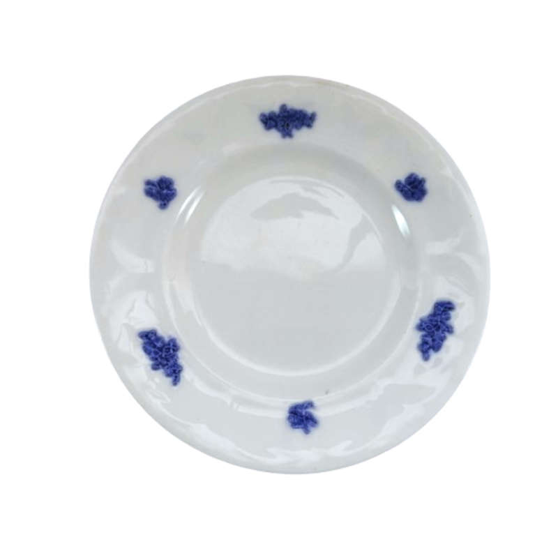 Adderley White with raised lilac flowers Trio