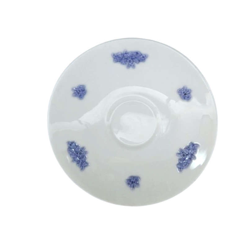 Adderley White with raised lilac flowers Trio