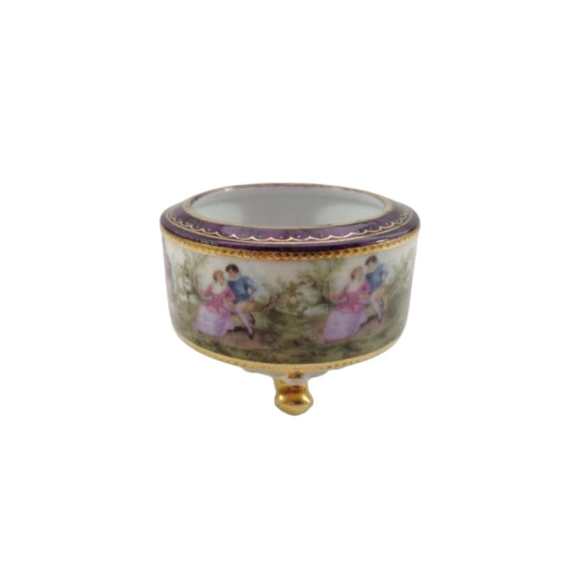 Austrian Royal Vienna Hand-Painted and Gilt footed dish