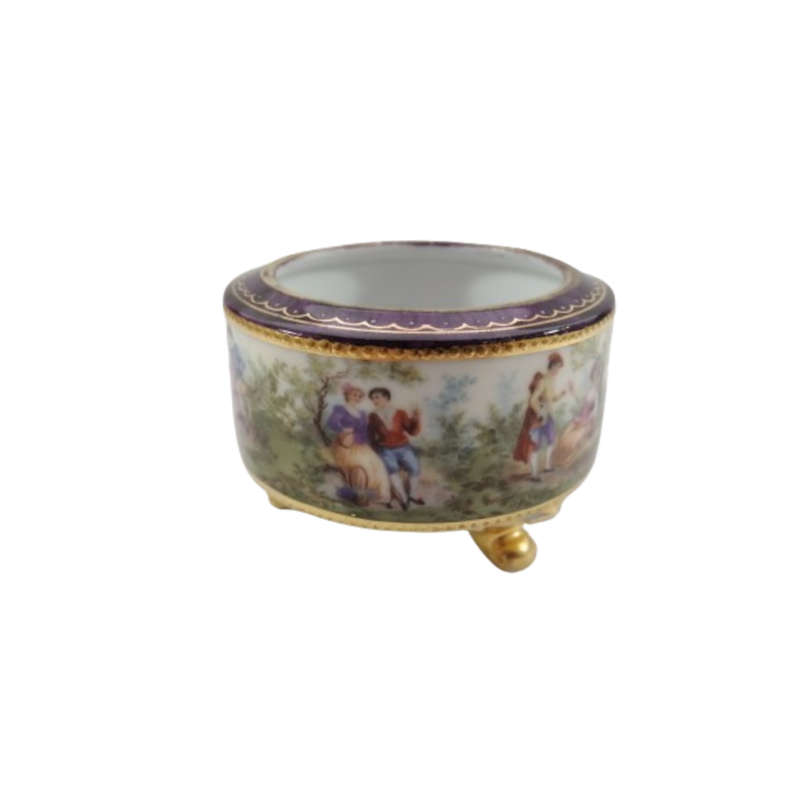 Austrian Royal Vienna Hand-Painted and Gilt footed dish