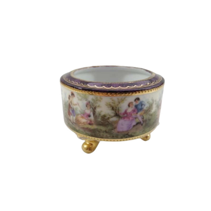 Austrian Royal Vienna Hand-Painted and Gilt footed dish
