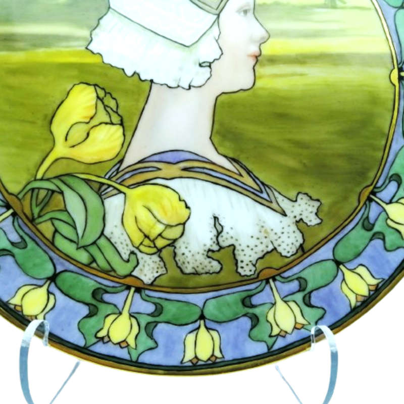 Limoges Art Deco Hand Painted Large Plate c.1920