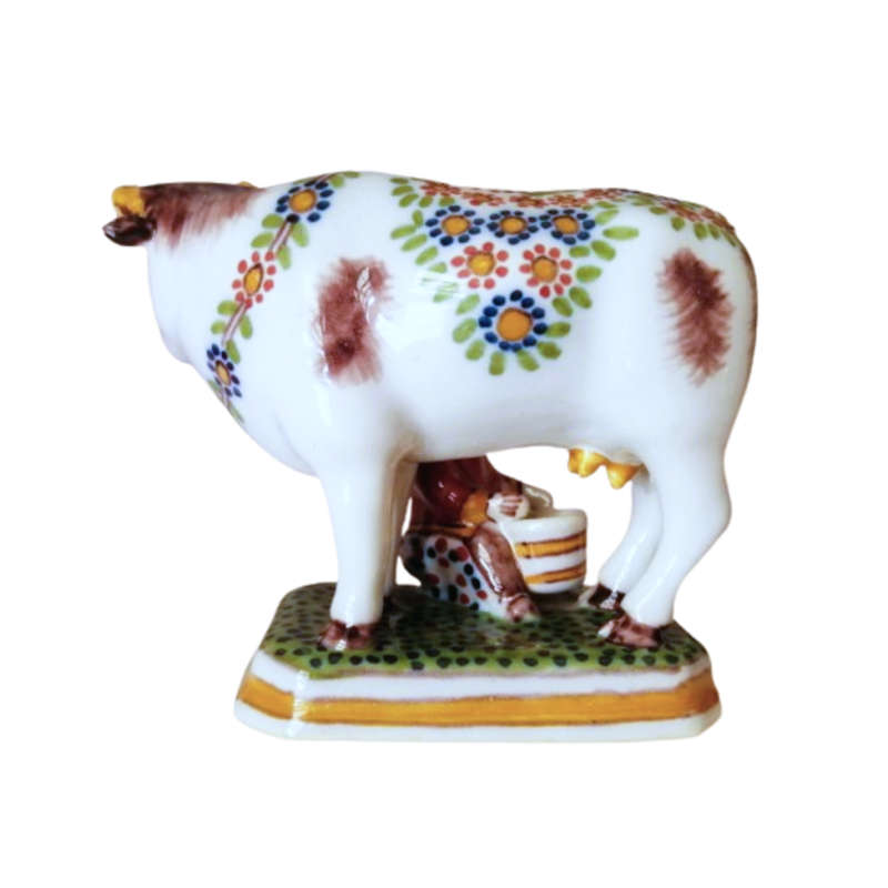 Delft Makkuer Large Hand Painted Porcelain Cow Bull c1960