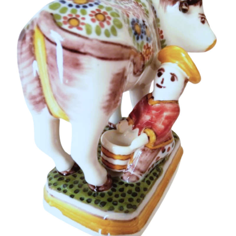 Delft Makkuer Large Hand Painted Porcelain Cow Bull c1960