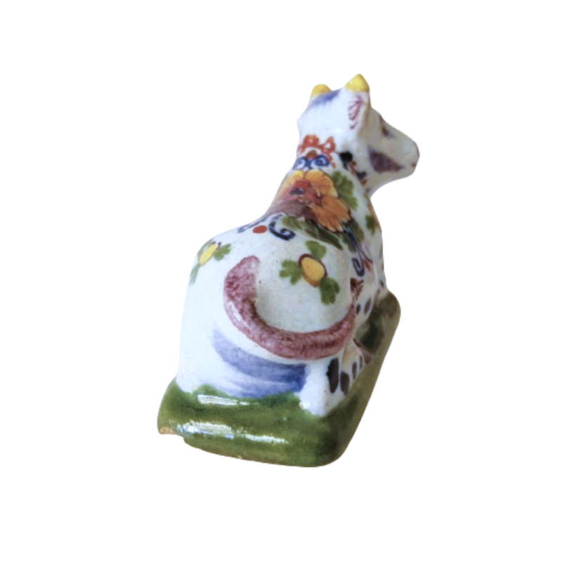 Delft Reclining Polychrome De Griekse A Cow Bull c1700