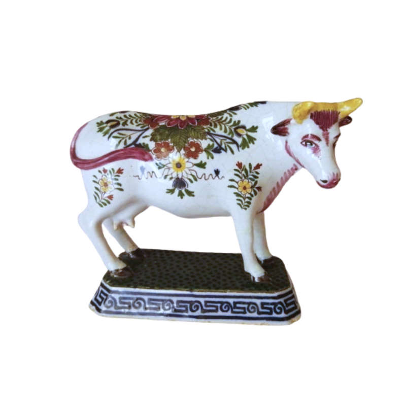 Delft Antique De Griekse A Polychrome Cow 1764