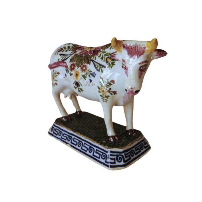 Delft Antique De Griekse A Polychrome Cow 1764