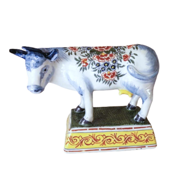 Delft Antique De Griekse A Polychrome Cow 1701-1722