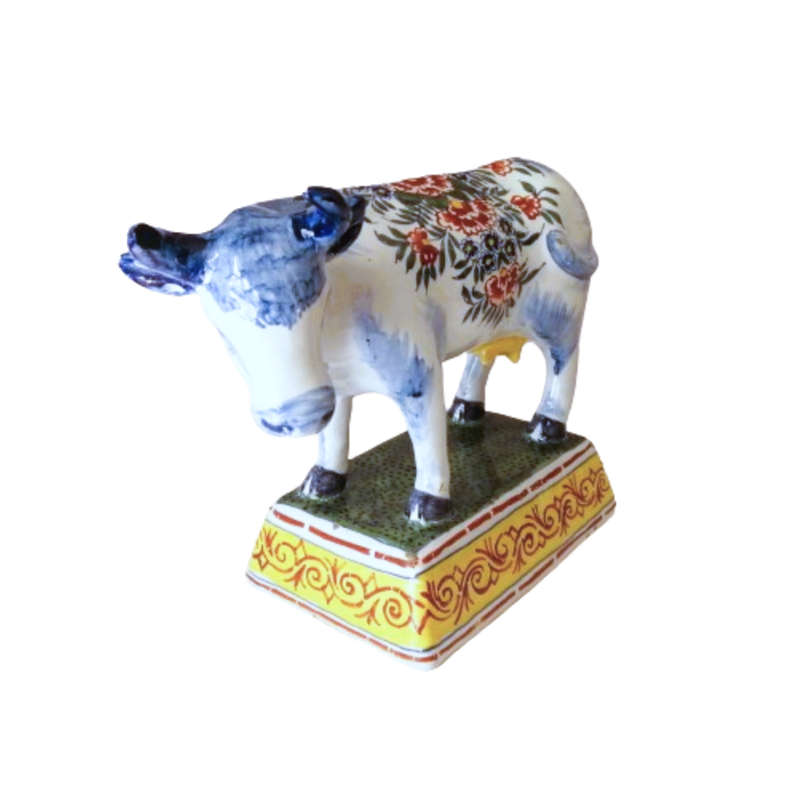 Delft Antique De Griekse A Polychrome Cow 1701-1722