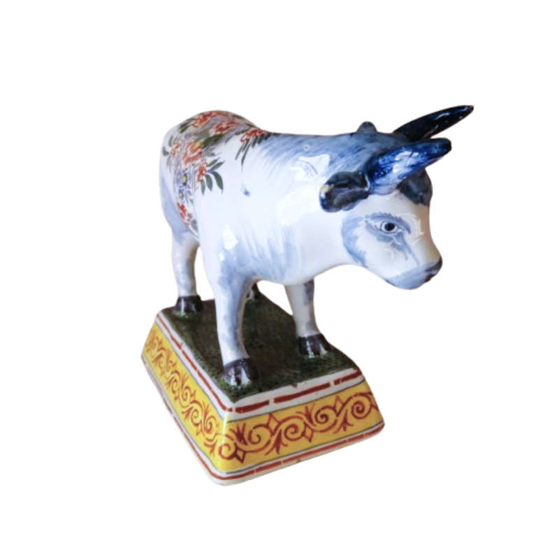 Delft Antique De Griekse A Polychrome Cow 1701-1722