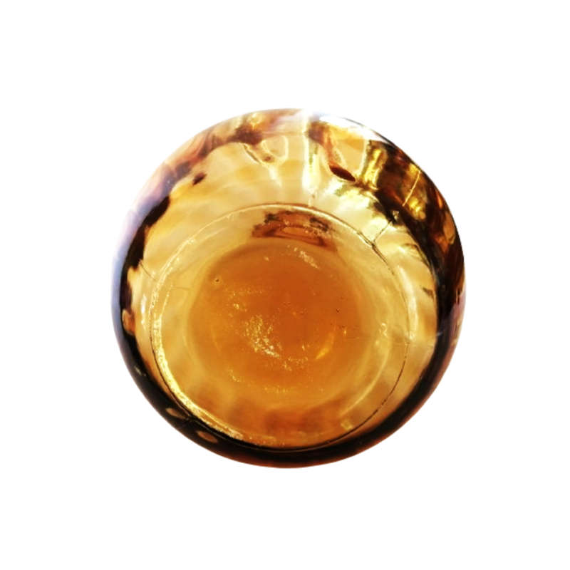 Amber Genie Bottle with stopper  Circa 1950
