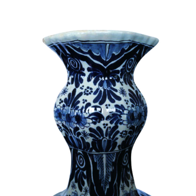 Antique Delft Blue Knobbelvass De Klaauw c.1700 Delft Blue Pottery Vase