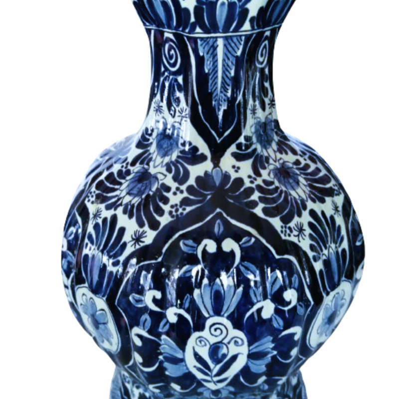 Antique Delft Blue Knobbelvass De Klaauw c.1700 Delft Blue Pottery Vase