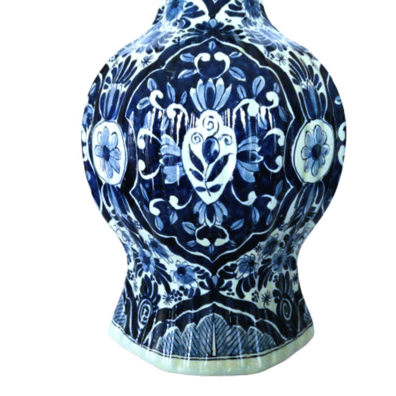 Antique Delft Blue Knobbelvass De Klaauw c.1700 Delft Blue Pottery Vase