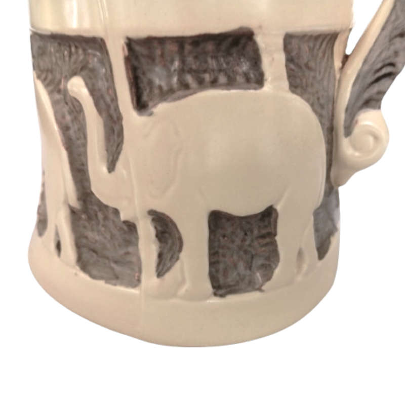 Art Deco Burleigh Ware Burgese Leigh Elephant Moulded Jug Tusk Shaped Handle