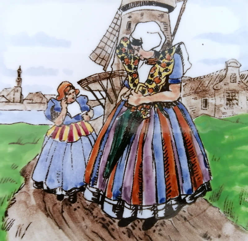 Royal Goedewaagen Alex Mosa Tile Traditional Ladies and Windmill