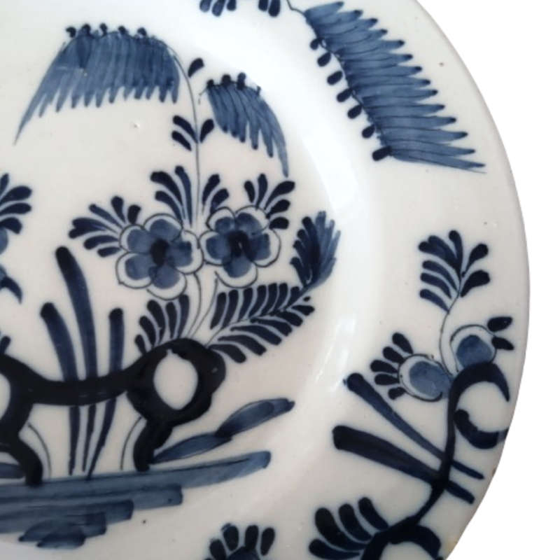 Delft Holland c18th Decorative Wall Plate Hand Painted