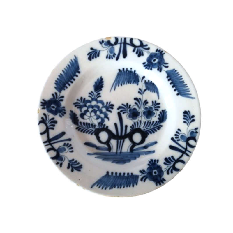 Holland Delft Antique c18th Decorative Wall Plate Hand Painted