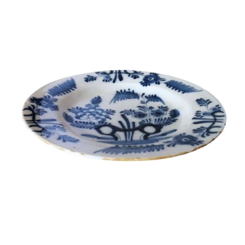 Holland Delft Antique c18th Decorative Wall Plate Hand Painted