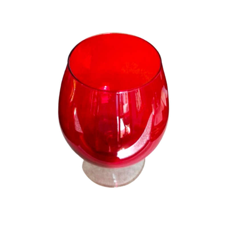 Huge Vintage 1960`s Ruby Red Empoli Italian Style Brandy Sniffer vase