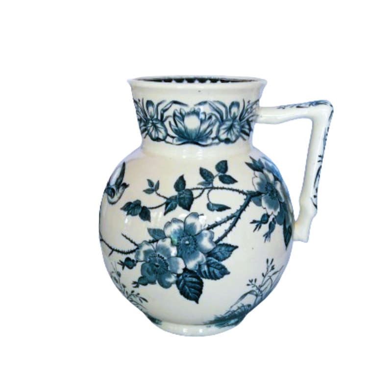 Antique Jacobi, Adler & Co Neuleiningen Earthenware Rare Large Water Jug