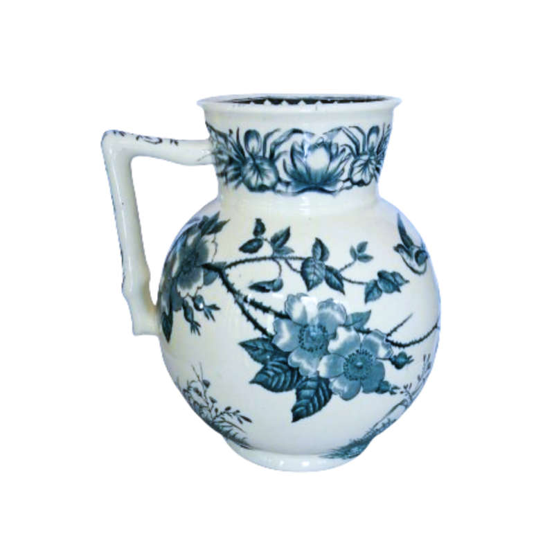 Antique Jacobi, Adler & Co Neuleiningen Earthenware Rare Large Water Jug