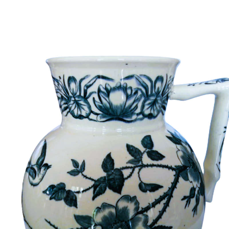 Antique Jacobi, Adler & Co Neuleiningen Earthenware Rare Large Water Jug
