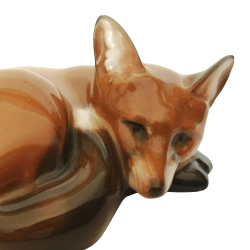 Rosenthal Curled Up Fox By A Sinko model Number 1542 Figurine