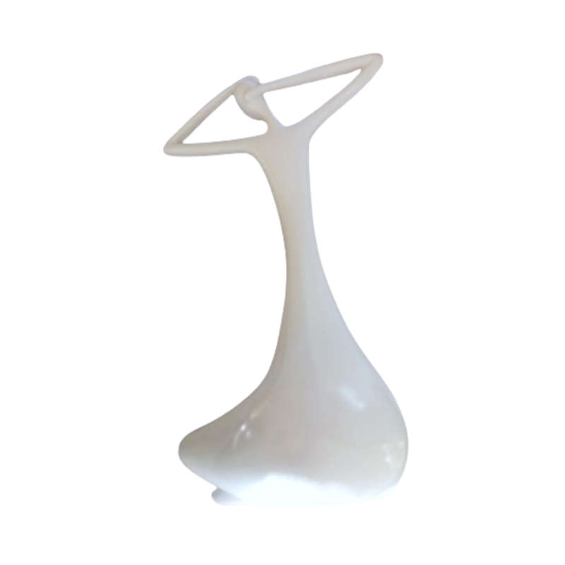 Modern Art Dancer in Action Dancer White Resin Statue
