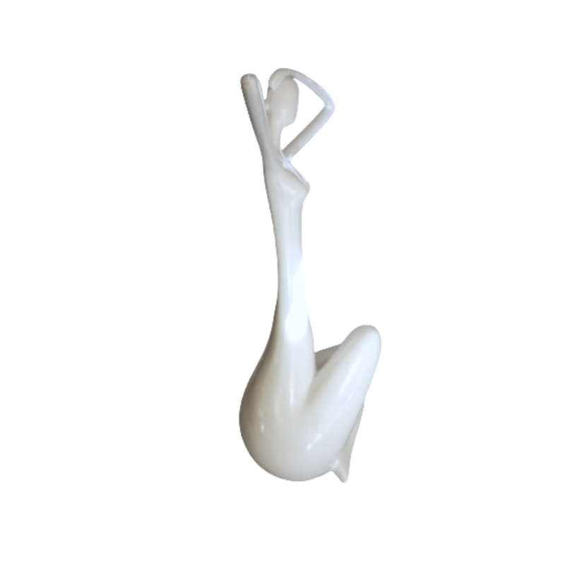 Modern Art Dancer in Action Dancer White Resin Statue